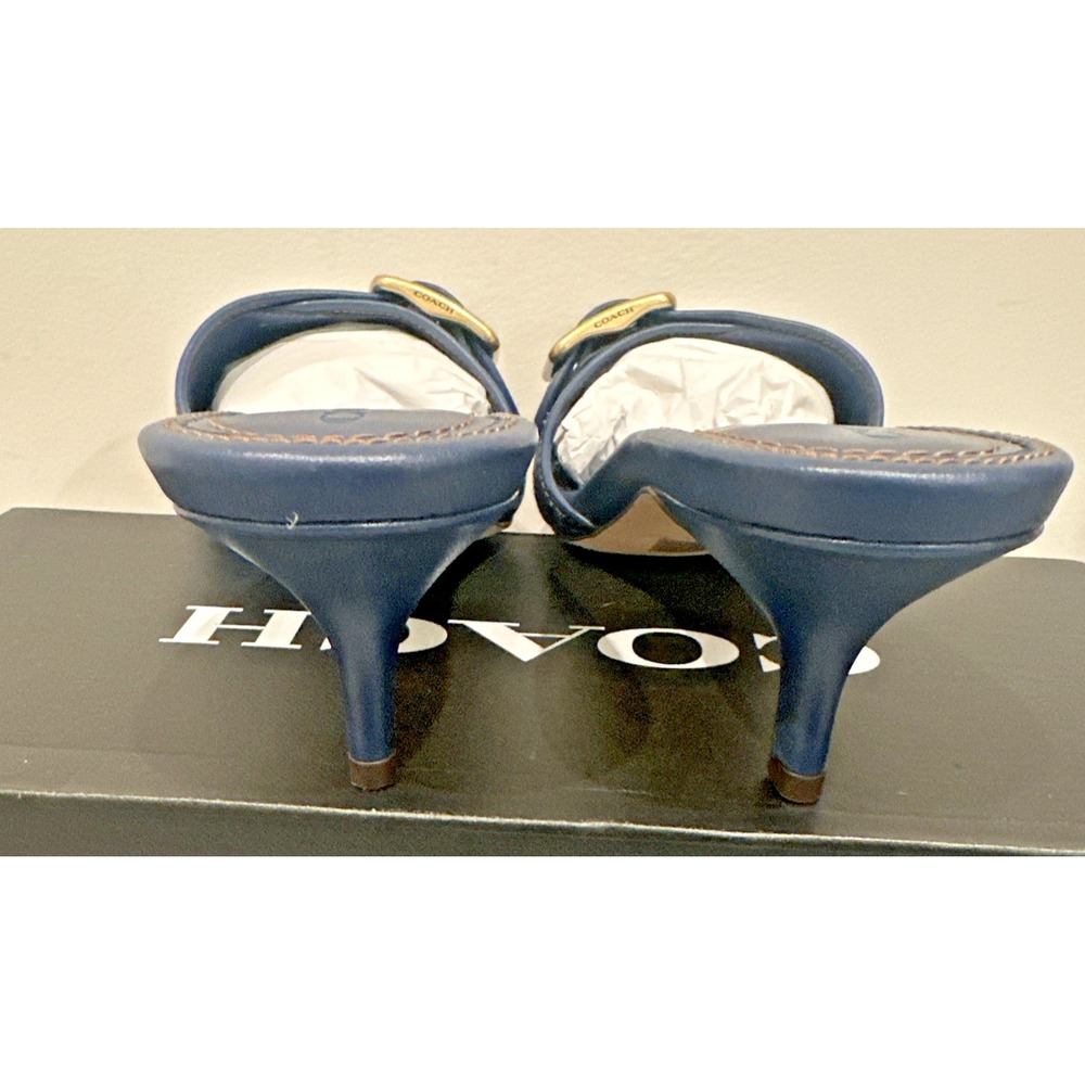 Coach Women Size 9.5B Margot Signature C Slide Sandals Deep Blue Denim Y2K - Picture 9 of 16